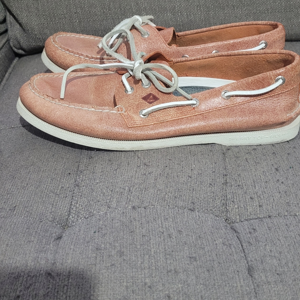 Sperry Mens Pink Boat Shoes